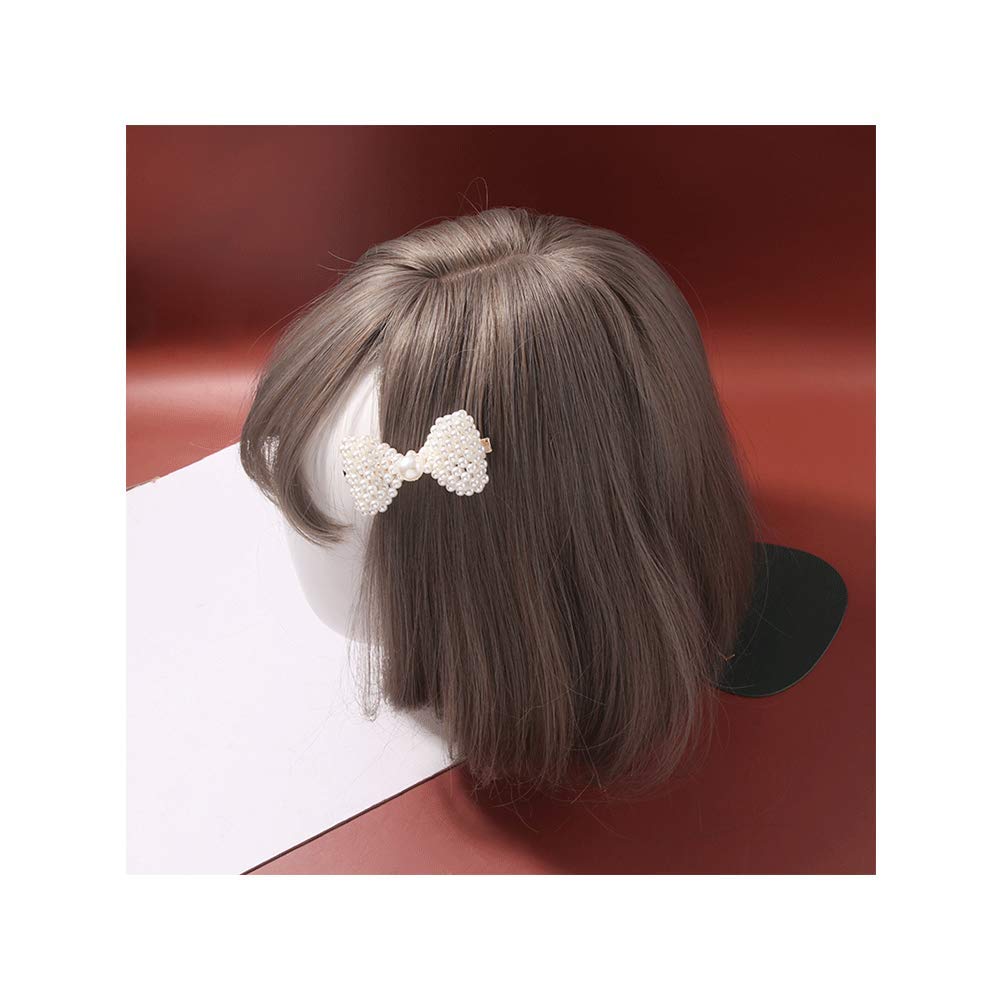 Girls' Hair Ornament, Pearl White Ribbon, 2-Piece Set, Hair Ornament, Hair Clip, Hair Clip, Stylish and Cute for Formal Occasions, Birthday Parties,