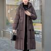 Fashion Woman Winter Long Coats Hooded Thick Warm Casual Winter Jacket Women's Parkas With Belt