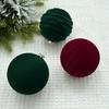 12PCS Velvet Christmas Balls Christmas Tree Ornament Flocked Xmas Ball Hanging Pendents Navidad Festival Party Home Decor Supply