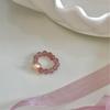 100% Natural Pink Freshwater Pearl & Strawberry Quartz Female Ring  For Women Gifts Adjustable Elasticity