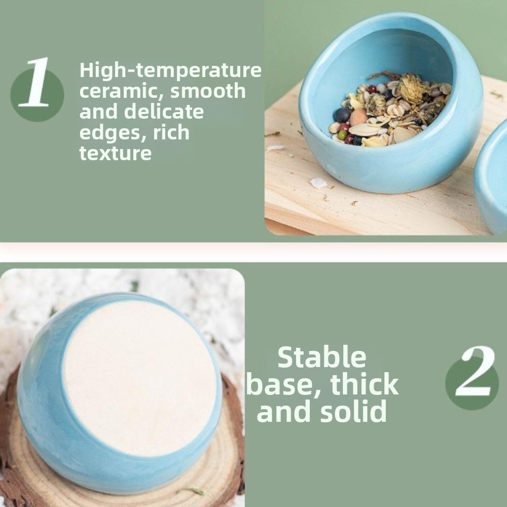 Ceramic Small Animal Bowl Anti-Rollover Guinea Pigs Food Dish Pet Feeding Bowl for Rabbits Parrots