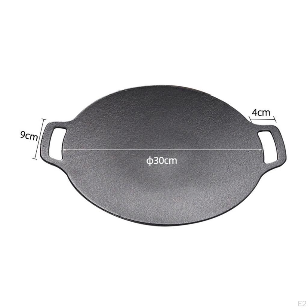 Plate with Handles Grill Pan and Pot ,Non Wok Tray Korean 30cm for Disc Barbecue Set Various Stoves