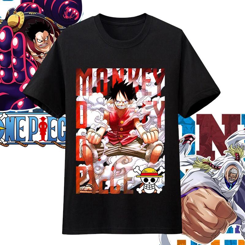 One Piece Anime Character Printing Oversized Cotton Tshirt Men and Women Comfortable Y2K Childrens Clothing Summer Trend Tees