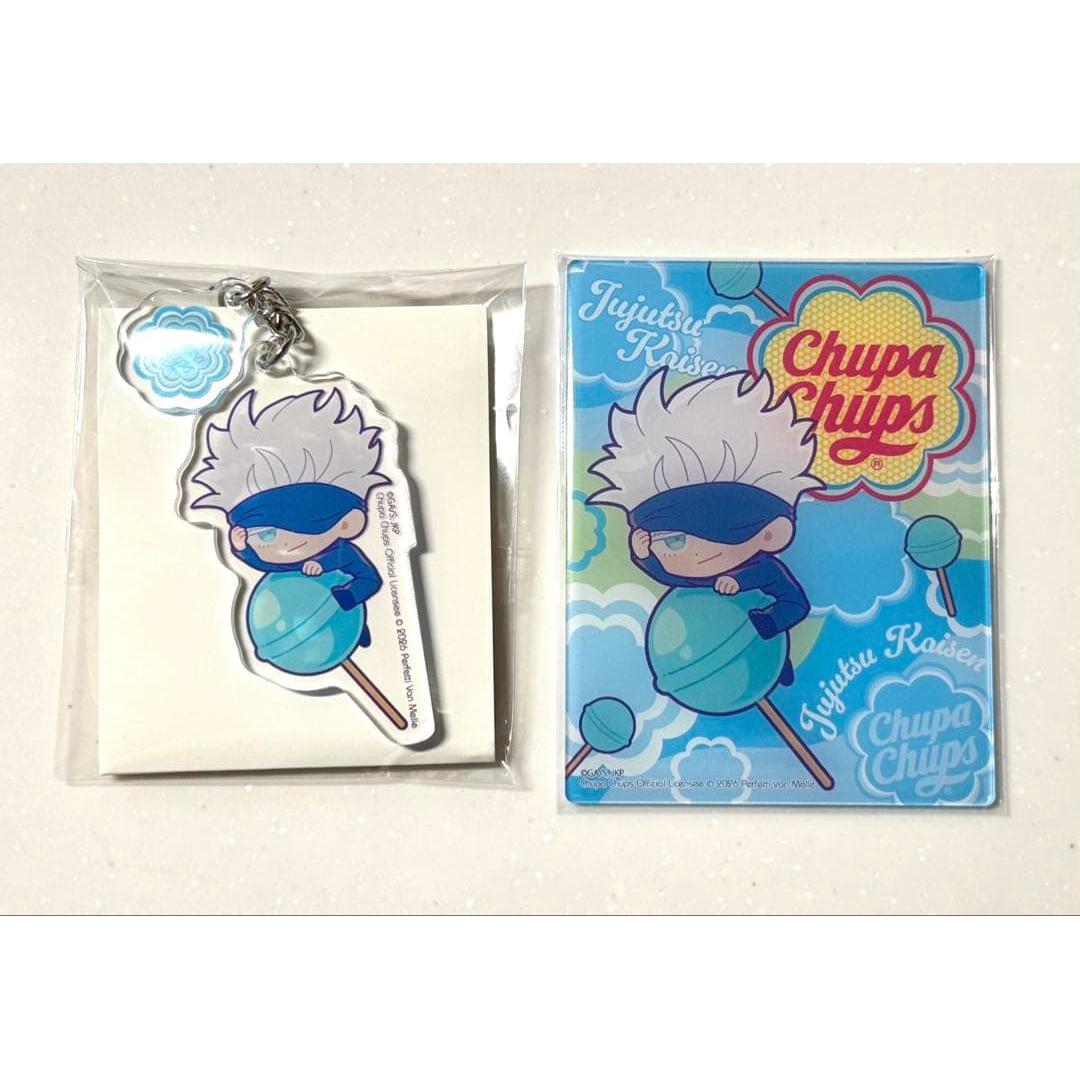 Used Jujutsu Kaisen Chupa Chups Acrylic Keychain Acrylic Card Satoru Gojo