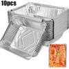 10PCS With Lids Foil Food Containers Disposable Baking Pans New BBQ Bowl  Takeaway