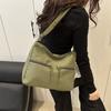 2025 Spring New Casual Light Cloth Bag Japanese Style Solid Color Simple Letter Embroidery Shoulder Bag Crossbody High Sense