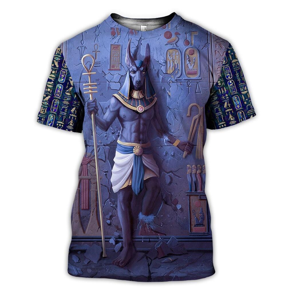 26 Anubis Face Blue New Design 3D Shirt  Horus Ancient Horus Egyptian God Eye Shirt Unisex T-Shirt M