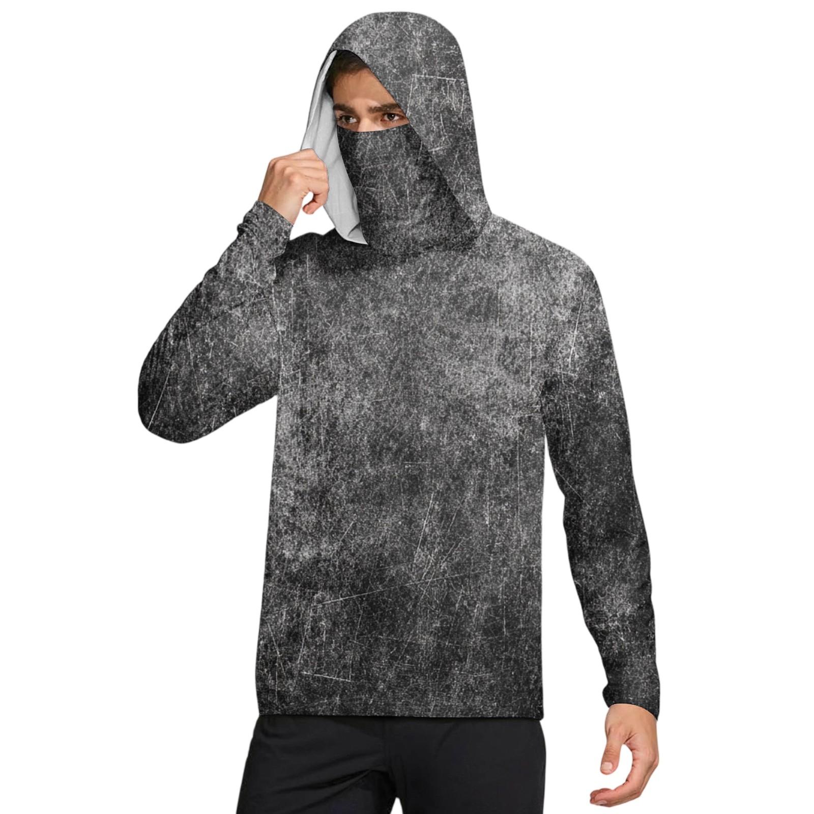 

Мужская рубашка с маской Легкая с длинным рукавом Капюшон Для пеших прогулок Рыбалки Для выступлений XXXL