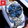 OLEVS Men's Watches Sport Fashion Fine Steel Original Brand Quartz Wristwatch for Man Roman Scale Waterproof Moon Phase Date New
