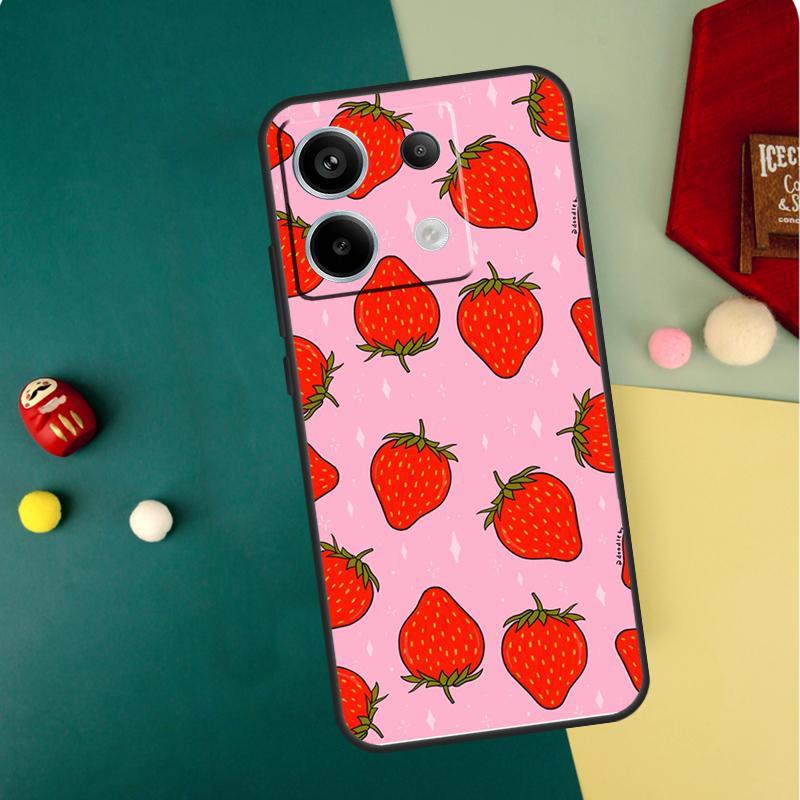 Strawberry Case For Xiaomi Redmi Note 13 Pro 14 12 11 10 15 Pro Plus Redmi 15 14C 13C 10C 12C 15C Funda