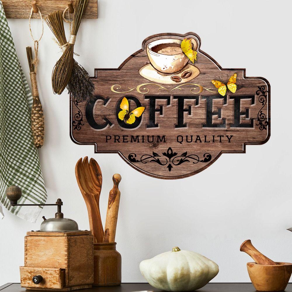 

3D английские наклейки на кофе ПВХ английские граффити наклейки креативные наклейки на стену в виде кофейной чашки кухня