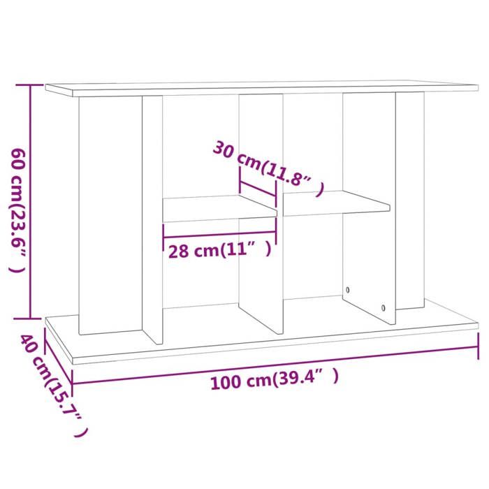 VidaXL Aquarium Stand White 100x40x60 Cm Engineered Wood 833583