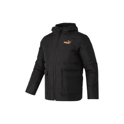 Unifarbene Sportliche Winddichte Warme Lässige Daunenjacke Herren Oberbekleidung Schwarz 625633-01