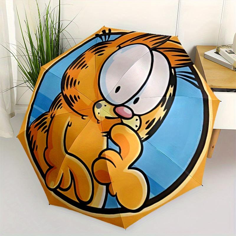 1pc Garfield Cat Automatic Open/Close Umbrella Sturdy Iron Frame, Compact Travel Umbrella - Perfect Gift for Women, Men A0829102