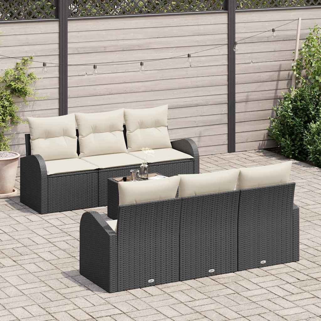 Garden Sofa Set Black 55 x 55 x 37 cm Poly Rattan