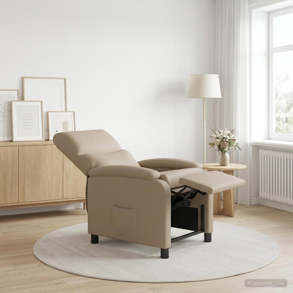Recliner Chair Cappuccino Faux Leather