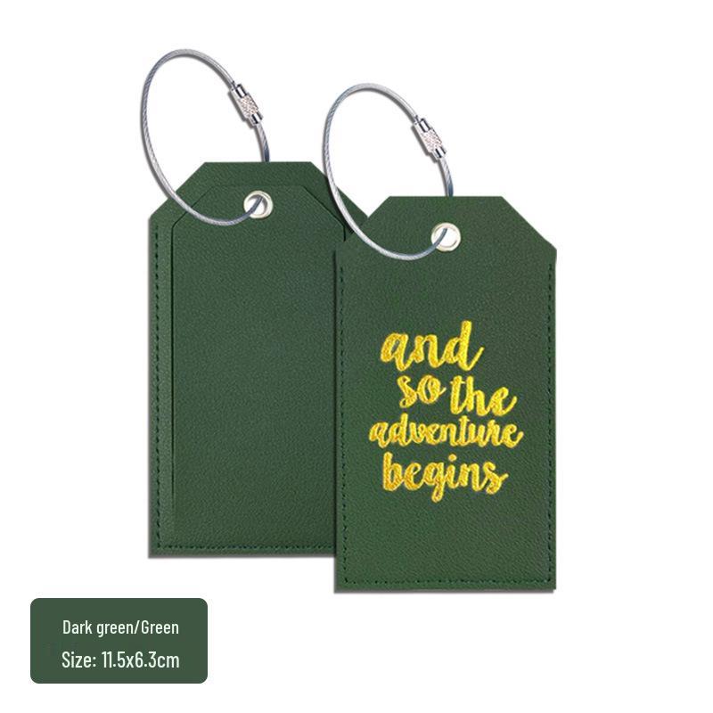 Double-Sided Leather Luggage Tag with Signature Paper Insert