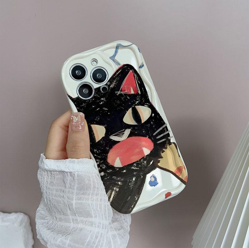 Black Cat Casing For OPPO Reno 15 15F 14F 12F 11F 13F 13 14 12 11 A6 A5 Pro A79 A60 Realme C53 C55 C65 C63 C67 C75 Case Cover