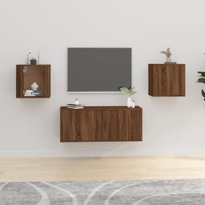 816655 vidaXL Meubles TV muraux 2 pcs Chêne marron 40x34,5x40 cm