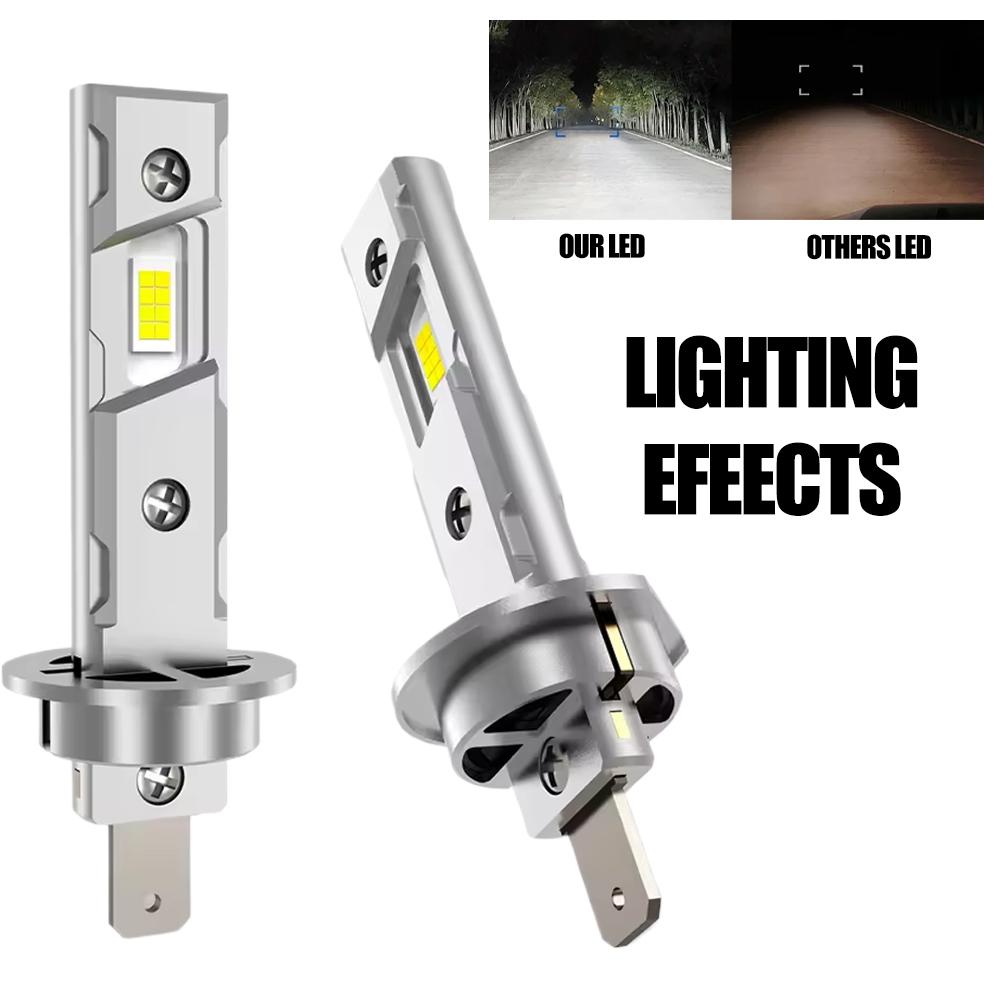 H1/H7 Car LED Headlight Bulbs CAN Bus Lights Mini Lamp And Play Bright Super Turbo Fan Plug Lamps 800000LM 6000K Automobile C8S3