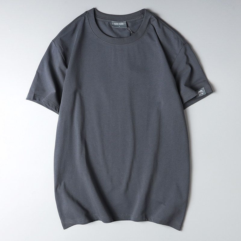 High-Quality Export Pure Color Basic Short-Sleeve T-Shirt for Men, Simple Casual Summer Round-Neck Half-Sleeve Undershirt