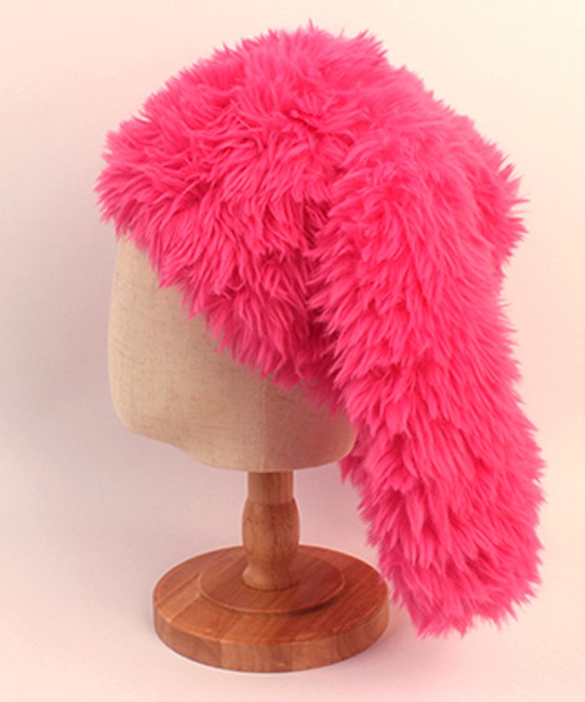Yunibeosyeolkemiseuteuli Rabbit Pink Fur Beanie Rabbit Beanie