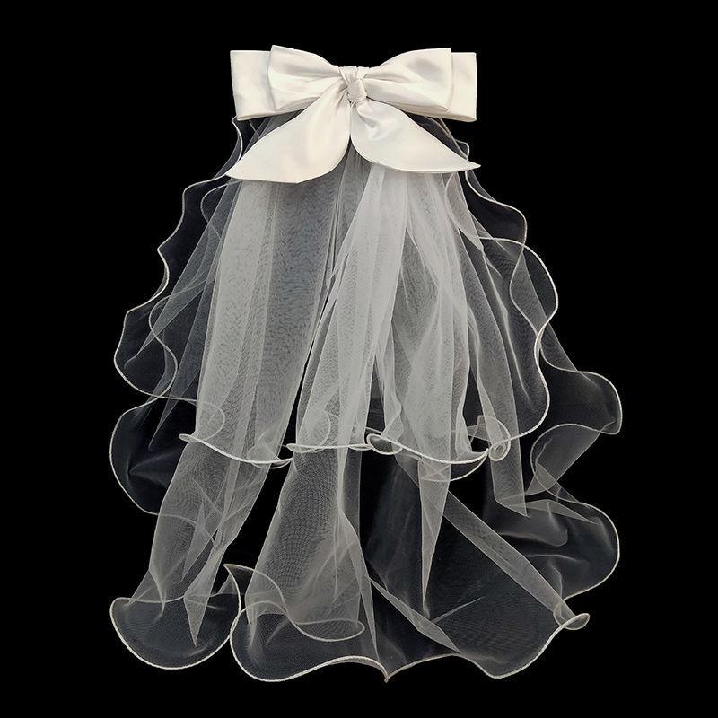Short Headdress Bridal Wedding Photo Bow Headdress