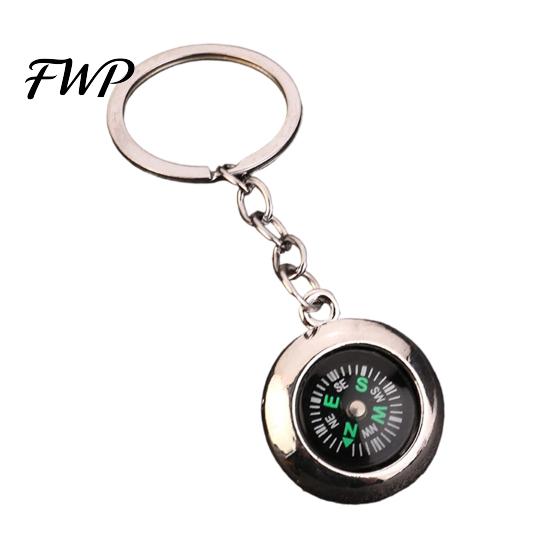 Heart-shaped Compass Keychain Alloy Mini Bag Charm Outdoor Adventure Gear Camping Backpack Gift for Hikers A