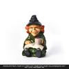 Halloween Witch Ghost Rocking Chair Cute Handmade Figurine Tabletop Ghost in Black Costume Resin Vehicle Figurine