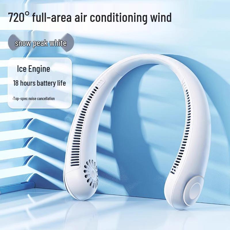 Portable USB Neck-Hanging Mini Fan: Silent Outdoor Cooling 10000mAh