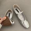 Fashion 2025 Spring Autumn Flat Mary Janes Shoes Woman Candy Color Soft Leather Ballet Flats Ankle Strap Comfy Mocaasins for Woman