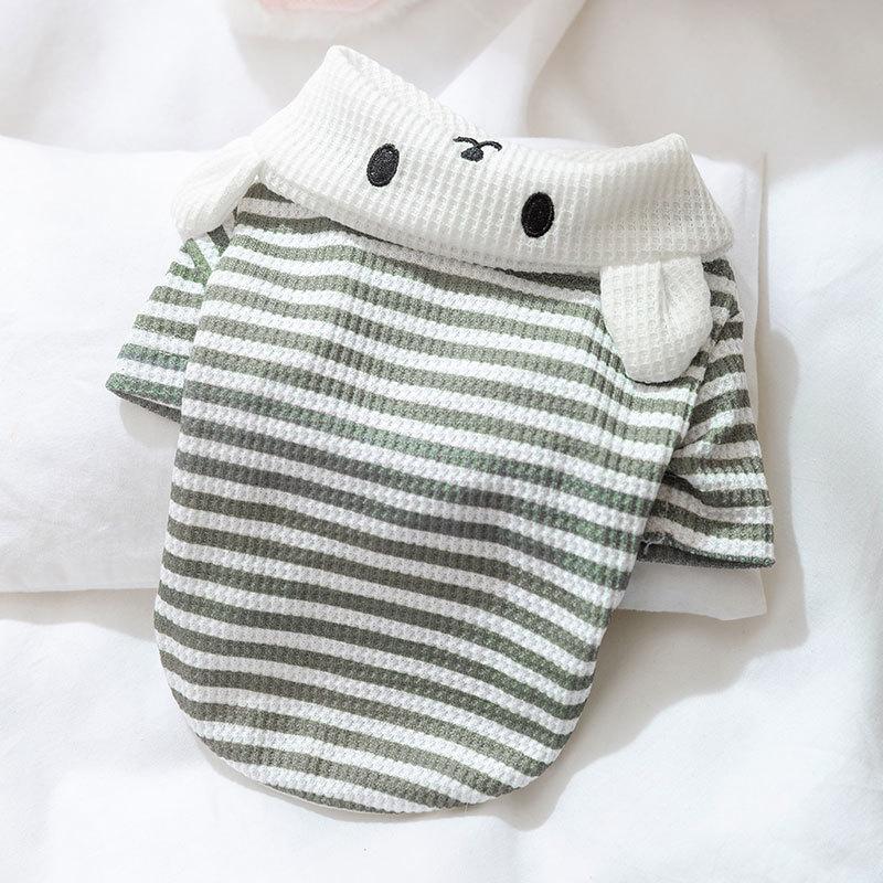 

Кошка Весна и Лето Тонкий Милый Кролик Ошейник Полосатая Двуногая Футболка Тедди Собака Голая Кошка Домашние Кошки Одежда XL