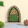 Fairy Door Ručně vyráběné realistické zimostrázové miniaturní dřevěné elfí dvířka Gate Garden Decor Home Decor