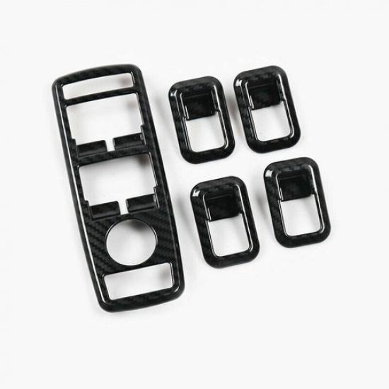 Carbon Fiber 4X Car Window Switch Panel Cover Tirm For Tesla Model X 2019-2021