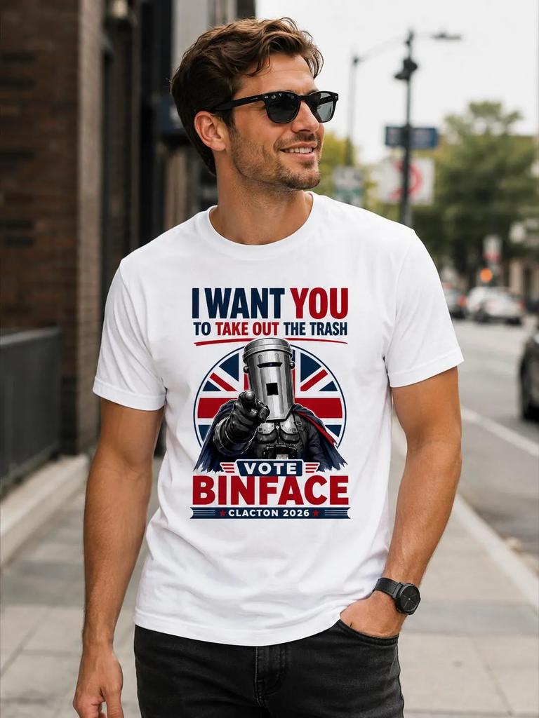 Vote Binface Clacton ByElection Tee Anti Farage Funny Binface Unisexs T Shirt Vote Binface Political Satire British Humour Gift