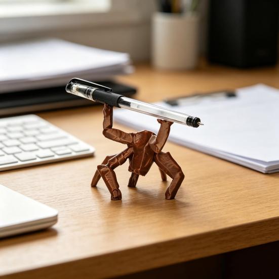 3D Printed Pen Holder Funny Alien Figure Desk Organizer for Pencils Pens Unique Sci-Fi