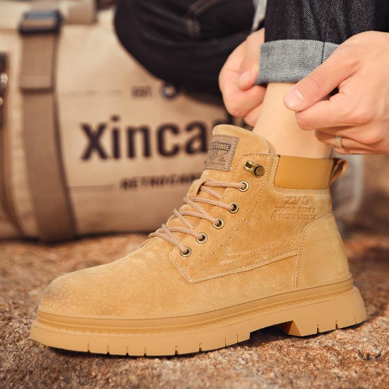 2025 Autumn New Men's Shoes European and American Style High-top Martin Shoes Fashion Trendy Casual Shoes Comfortable Tooling Shoes