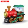 A retro steam train children's toy, a children's toy car with functions of lighting, spraying, music playing and automatic obstacle avoidance