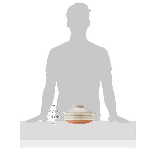 [Authentic] Banko Ware Ginpou Earthenware Pot (Deep Pot) No. 8, Serves 2-3, Hana Mishima Design, Direct Heat Compatible, Heat Retention, Made in Japan