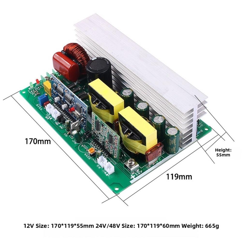 750W 1000W Pure Sine Wave Inverter DC 12V 24V 48V To AC 220V Power Converter With Intelligent Cooling To Prevent Overheating
