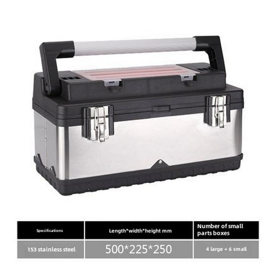 Green Forest Stainless Steel Toolbox: Multifunctional Storage for Hardware & Electricians