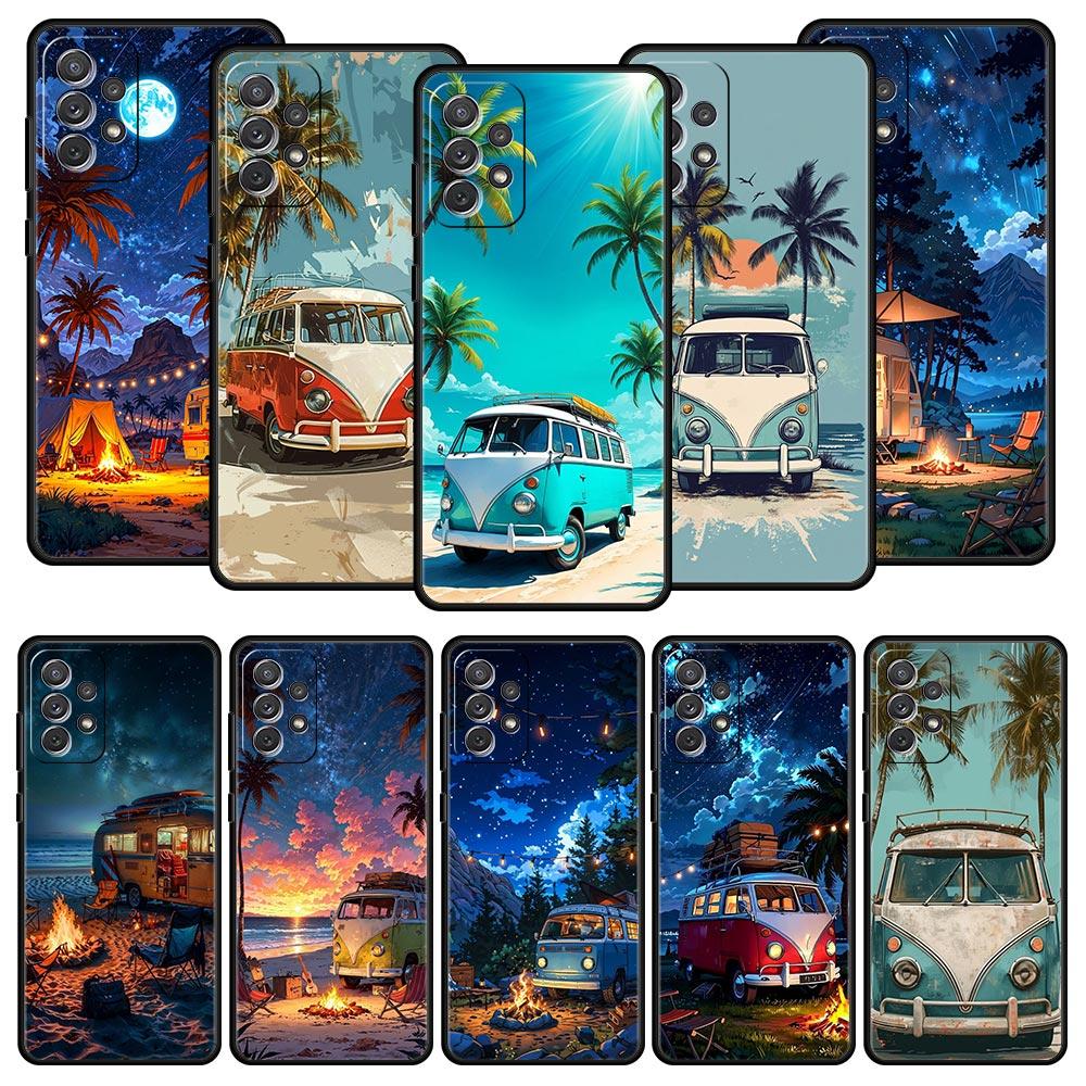 Combi Van Car Outdoor Camping Phone Case For Samsung A17 A07 A55 A35 A25 A15 A05s A33 A31 A23 A21s A13 A41 A73 A53 A51 A71 Cover