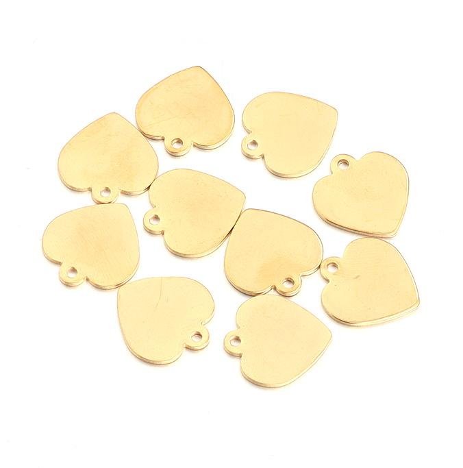 LOULEUR 10pcs Stainless Steel Metal Heart Shape Connectors For Bracelets Pendants Blank Diy Charms Jewelry Makings Findings