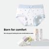 Women's Spring and Summer Print Cotton Antibacterial Extension Crotch Naked Sense Stretchless Briefs