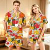Couples Halloween Print Comfortable Pajama Set for Loungewear