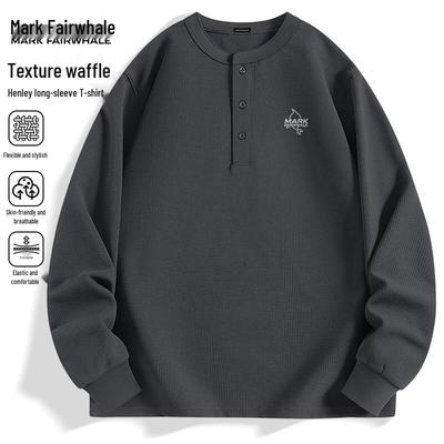 Herren Waffelstrick Langarm T-Shirt