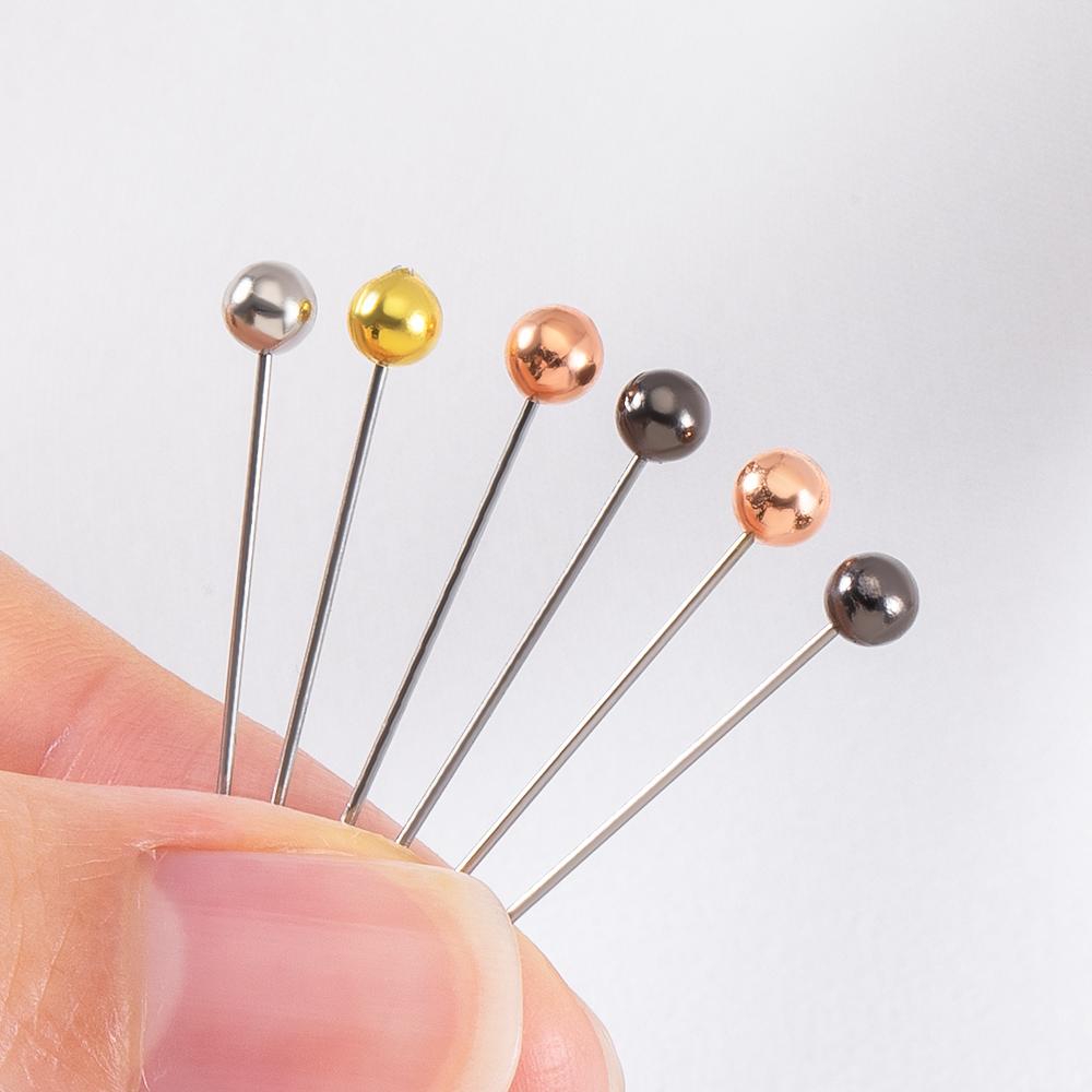 100Pcs/Box Stainless Steel Round Bead Positioning Big Head Needle Patchwork Pin Sewing Positioned DIY Sewing Tool Jewelry Making
