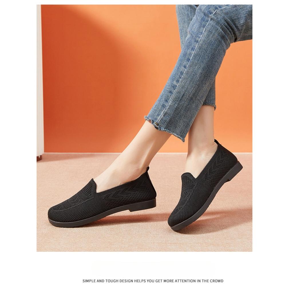 Summer Cloth Shoes, Women's Mesh Shoes, Breathable Flat Bottom, Lightweight, One Foot, Hollow Mesh Shoes