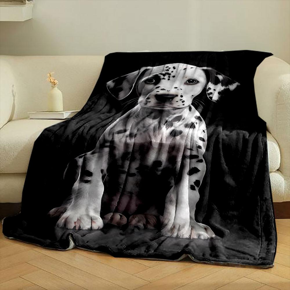 Dalmatian Puppy Print Blanket Bedroom Blanket for Livingroom Couch Lunch Break Soft Throw for Friend's Festival Gift