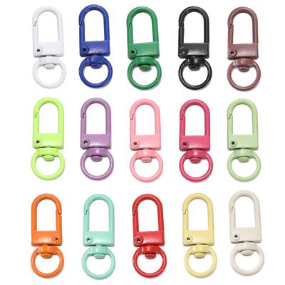 50Pcs/Lot Colorful Mixed Color Alloy Snap Lobster Clasp Hooks Keychain Findings for DIY Keychain Necklace Bracelet Accessories
